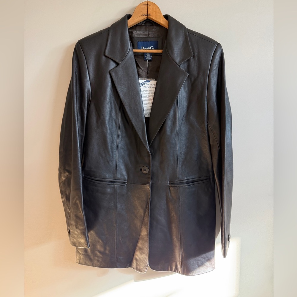 Genuine leather blazer